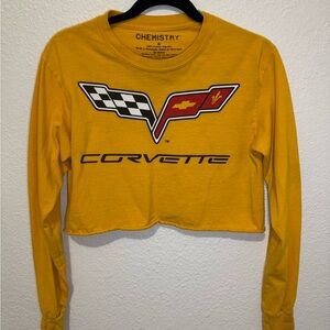 Chemistry Yellow Corvette Logo Crop Top